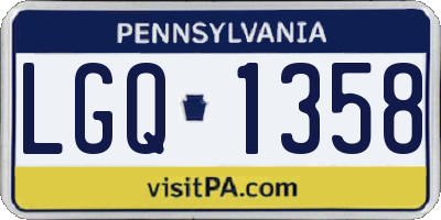 PA license plate LGQ1358