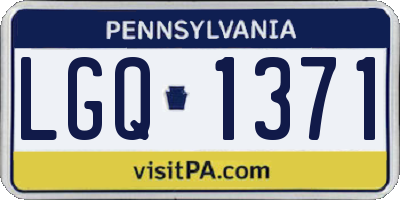 PA license plate LGQ1371