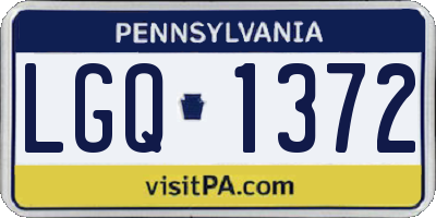 PA license plate LGQ1372
