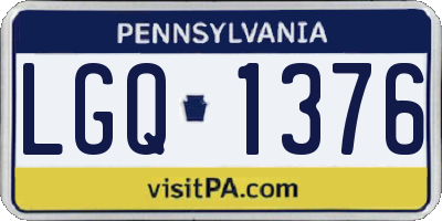 PA license plate LGQ1376