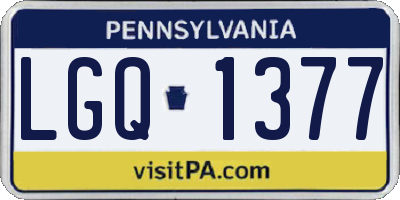 PA license plate LGQ1377