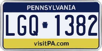 PA license plate LGQ1382