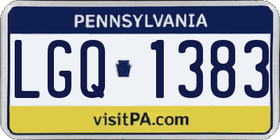 PA license plate LGQ1383
