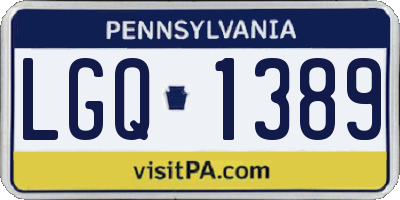 PA license plate LGQ1389