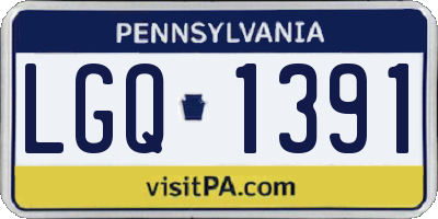 PA license plate LGQ1391