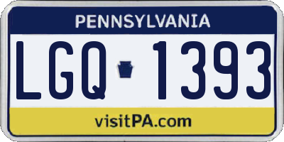 PA license plate LGQ1393
