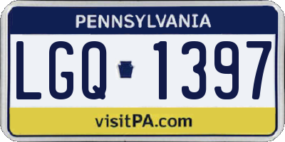 PA license plate LGQ1397