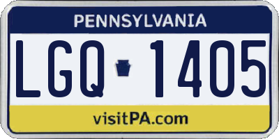PA license plate LGQ1405