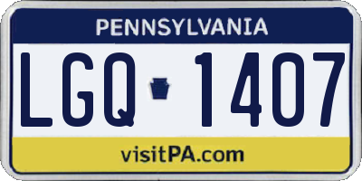 PA license plate LGQ1407