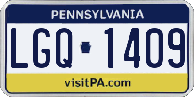 PA license plate LGQ1409