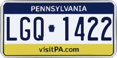PA license plate LGQ1422