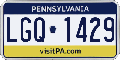 PA license plate LGQ1429