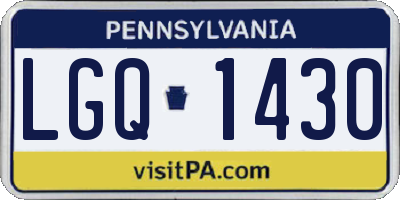 PA license plate LGQ1430