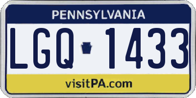 PA license plate LGQ1433
