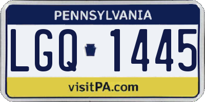 PA license plate LGQ1445