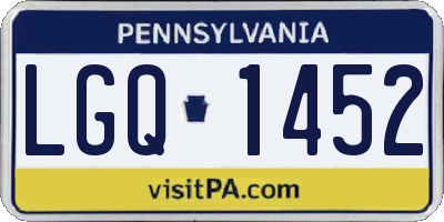 PA license plate LGQ1452