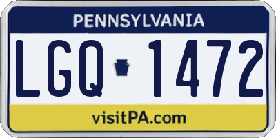 PA license plate LGQ1472
