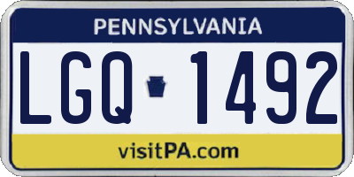 PA license plate LGQ1492