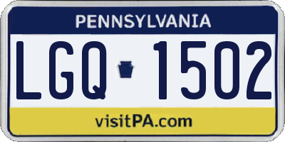 PA license plate LGQ1502