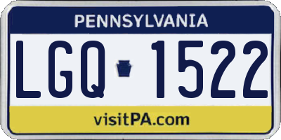 PA license plate LGQ1522