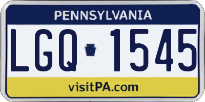 PA license plate LGQ1545