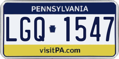 PA license plate LGQ1547