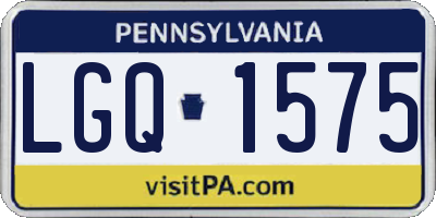 PA license plate LGQ1575