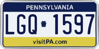 PA license plate LGQ1597