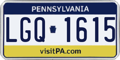 PA license plate LGQ1615