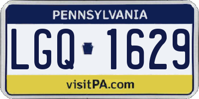 PA license plate LGQ1629