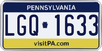 PA license plate LGQ1633