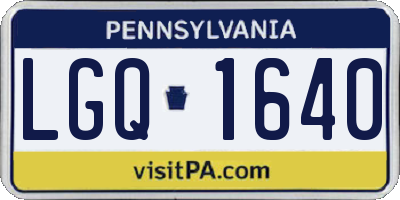 PA license plate LGQ1640