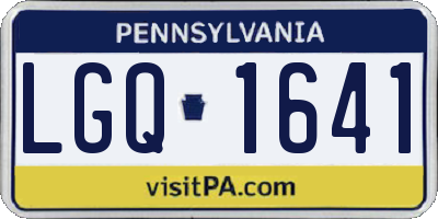 PA license plate LGQ1641