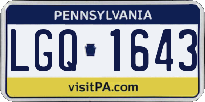PA license plate LGQ1643