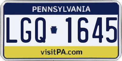 PA license plate LGQ1645