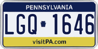 PA license plate LGQ1646
