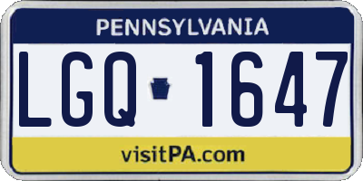 PA license plate LGQ1647