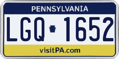 PA license plate LGQ1652