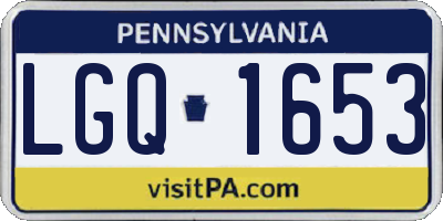 PA license plate LGQ1653