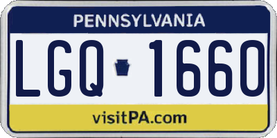 PA license plate LGQ1660