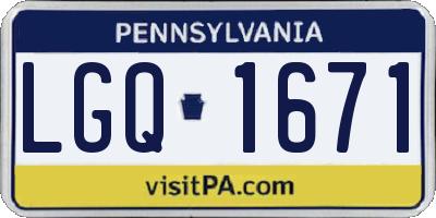 PA license plate LGQ1671