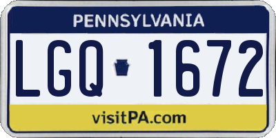 PA license plate LGQ1672