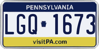 PA license plate LGQ1673