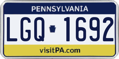 PA license plate LGQ1692