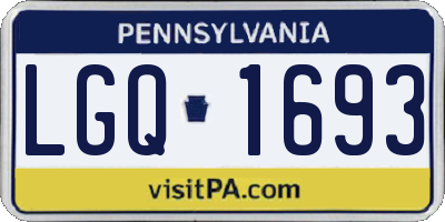 PA license plate LGQ1693