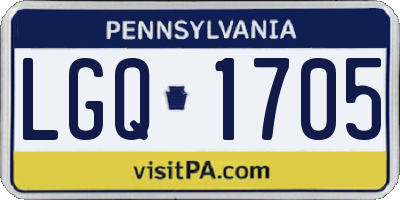 PA license plate LGQ1705