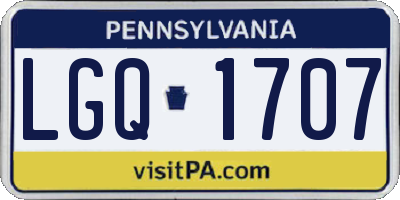 PA license plate LGQ1707