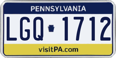 PA license plate LGQ1712