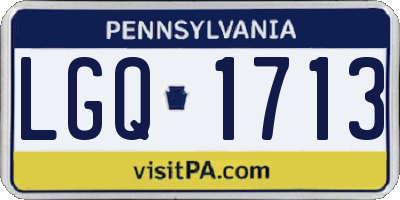 PA license plate LGQ1713