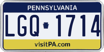 PA license plate LGQ1714